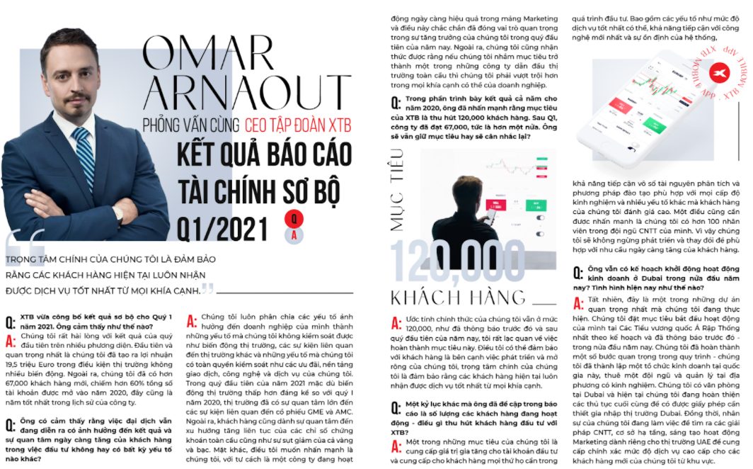 Báo cáo tài chính sàn XTB quý 1 năm 2021