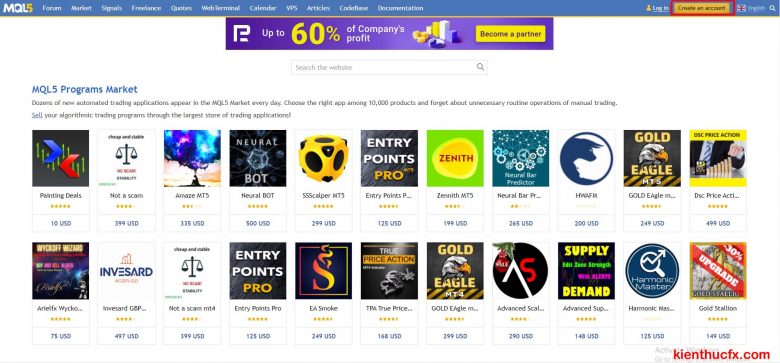 Cách đăng ký tài khoản trên mql5.com