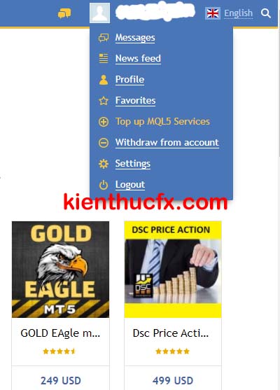 Cách nạp tiền trên mql5.com