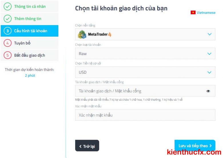 Hướng dẫn mở tài khoản sàn FP Markets