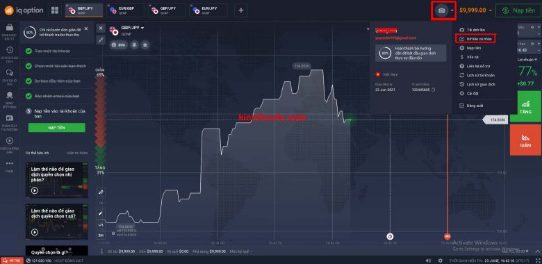 Hướng dẫn mở tài khoản sàn IQ Option
