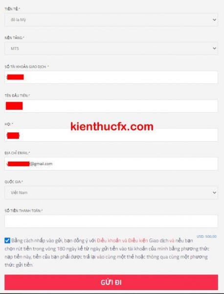 Hướng dẫn nạp tiền sàn FP Markets