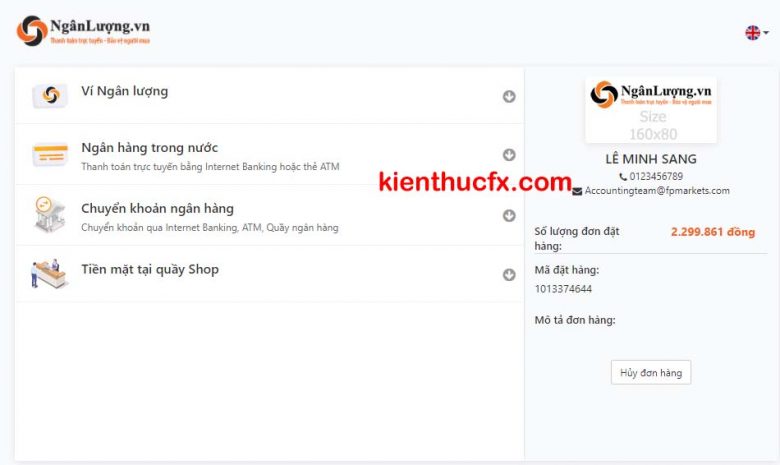 Hướng dẫn nạp tiền sàn FP Markets