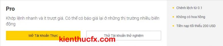 Tài khoản sàn Exness