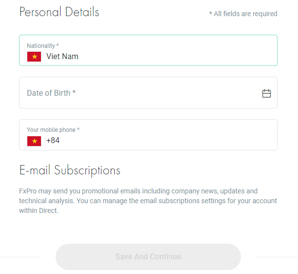 Hướng dẫn mở tài khoản sàn FxPro