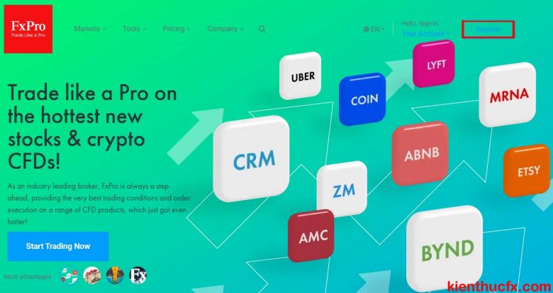 Hướng dẫn mở tài khoản sàn FxPro