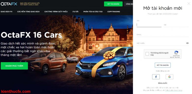 Hướng dẫn mở tài khoản sàn OctaFX