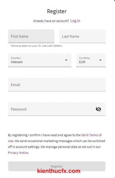 Hướng dẫn mở tài khoản Skrill
