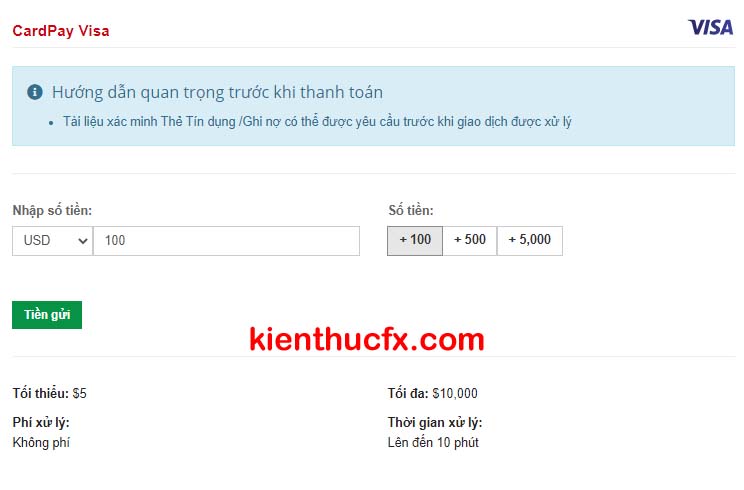 Hướng dẫn nạp tiền sàn HotForex