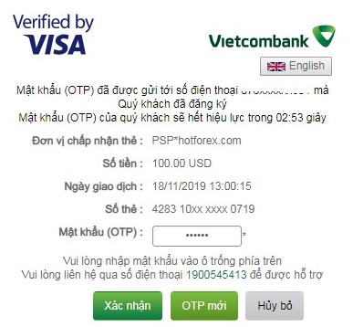 Hướng dẫn nạp tiền sàn HotForex