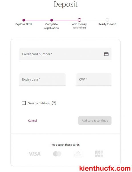 Hướng dẫn nạp tiền vào ví điện tử Skrill