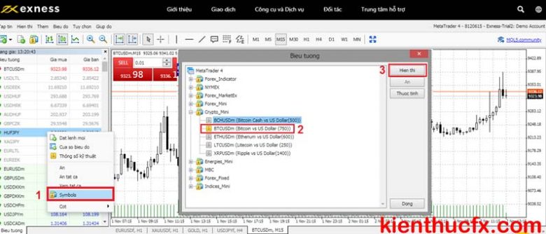Hướng dẫn trade Bitcoin sàn Exness